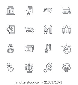 shopping, e-commerce icons set . shopping, e-commerce pack symbol vector elements for infographic web