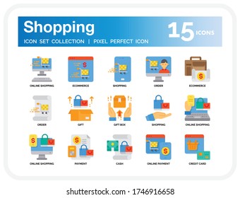 Shopping And E-commerce Icons Set. UI Pixel Perfect Well-crafted Vector Thin Line Icons. The illustrations are a vector.