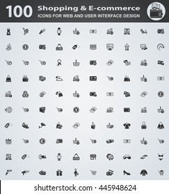 shopping and e-commerce icons for user interface design