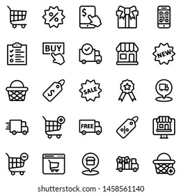 Shopping & E-commerce Line Icon set - 1