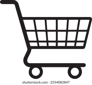 Shopping and E-commerce Line Icons. Editable Stroke. Shopping trolley in outline. Web cart in line. Shop symbol in black. Trolley icon set. Stock vector illustration