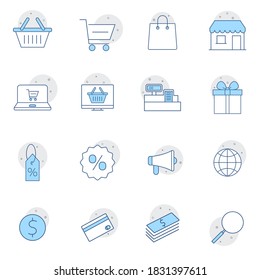 Shopping, e-commerce line icons set. Pixel perfect vector graphics