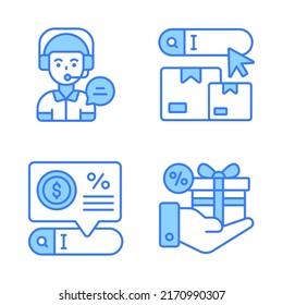 Einkaufen und E-Commerce, einfache Vektorgrafik.