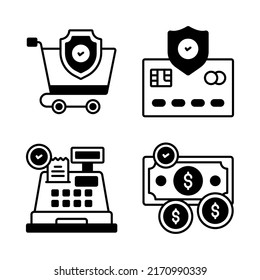 Compras y comercio electrónico, ilustración simple vectorial.
