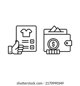 Compras y comercio electrónico, ilustración simple vectorial.