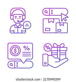 Compras y comercio electrónico, ilustración simple vectorial.