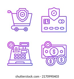 Compras y comercio electrónico, ilustración simple vectorial.