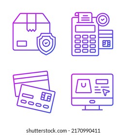 Einkaufen und E-Commerce, einfache Vektorgrafik.
