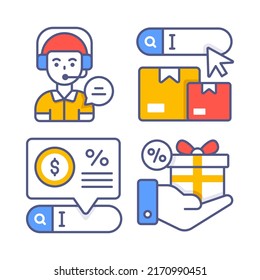 Shopping and E-commerce, Simple vector illustration.