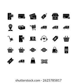Compras y comercio electrónico Icono de relleno sólido