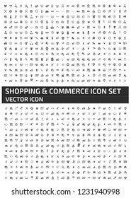 Shopping and e-commerce vector icon set