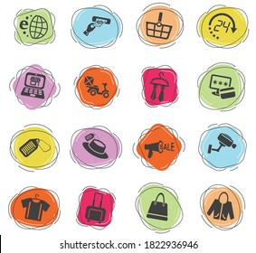 shopping and e-commerce web icons for user interface design