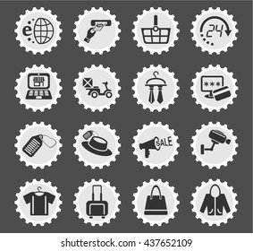 shopping and e-commerce web icons for user interface design