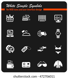 shopping and e-commerce web icons for user interface design