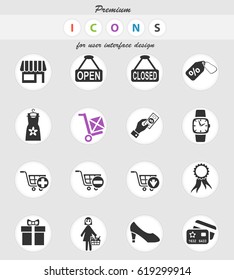 shopping and e-commerce web icons for user interface design