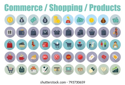 Shopping E-Commerce-Shopping-Product icons set