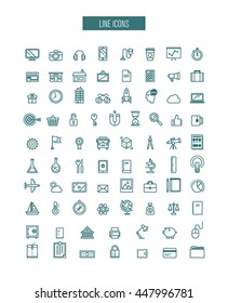 shopping, economy, idea, etc various object line vector icons 