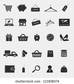 shopping and electronic commerce web icons set