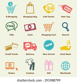 shopping elements, vector infographic icons