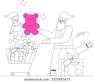 Shopping elves black friday illustration