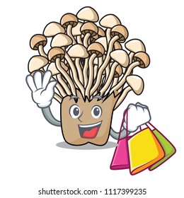 Shopping enoki mushroom character cartoon