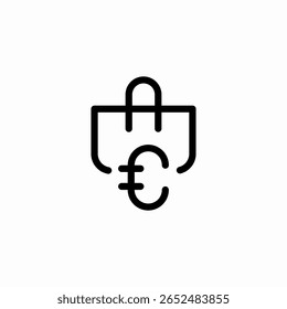shopping euro currency icon sign vector