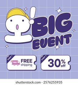 A shopping event banner offering jaw-dropping discounts.
(A discount event banner featuring the Korean exclamation 'Oh!' with a surprised expression.)