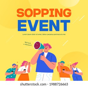 Shopping Event Illustration. Banner. Vector
