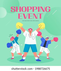 shopping event illustration. Banner. vector
