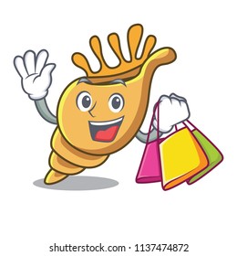 Shopping exotic shell character cartoon
