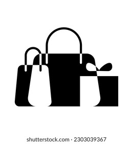 shopping fashion bags item black Icon button