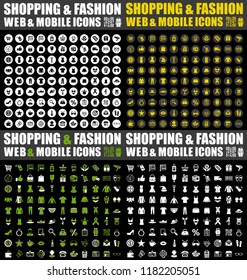 shopping fashion icons set. Universal icons to be used in web and mobile UI, fashion basic UI elements set