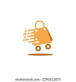 Shopping fast logo design template.