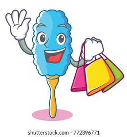 Shopping feather duster character cartoon