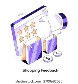 Shopping feedback illustration, editable vector