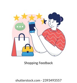 Shopping Feedback vector Colorful Design illustration. Symbol on White background EPS 10 File