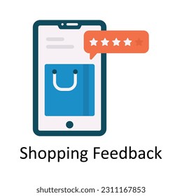 Shopping Feedback Vector  Flat Icon Design illustration. Ecommerce and shopping Symbol on White background EPS 10 File