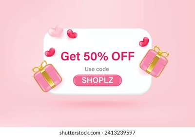 Shopping Festival 2.2 February Sale. Month of love. Promotional sale discount offer shopping online coupon. Popup banner on website.