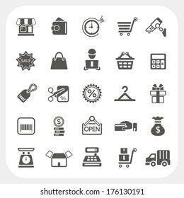Shopping and Finance icons set