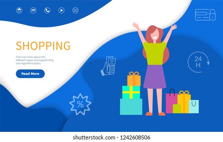 Shopping, find out different types of programming and algorithmization. Concentrate on work under consideration stuctures of site vector, woman and packages