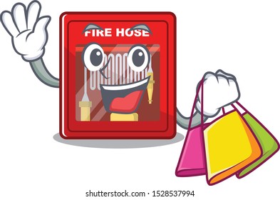 Shopping fire hose cabinet isolated with character