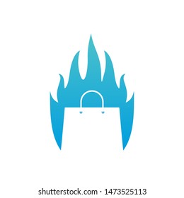 Shopping Fire logo design template - vector
