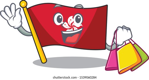 Shopping flag hongkong clings to mascot wall