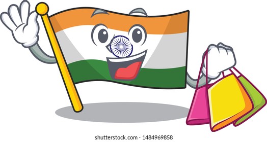 Shopping flag indian with the mascot shape