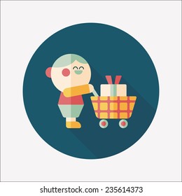 shopping flat icon with long shadow,eps10