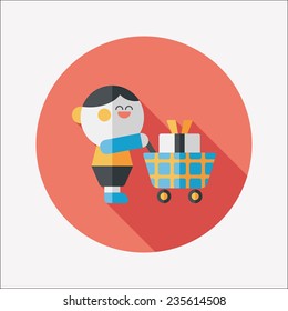 shopping flat icon with long shadow,eps10