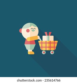 shopping flat icon with long shadow,eps10