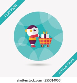 shopping flat icon with long shadow,eps10