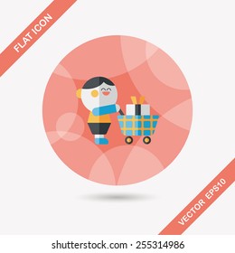 shopping flat icon with long shadow,eps10