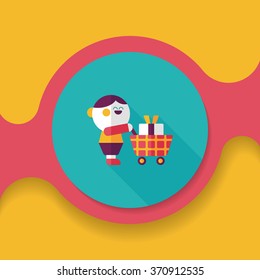 shopping flat icon with long shadow,eps10